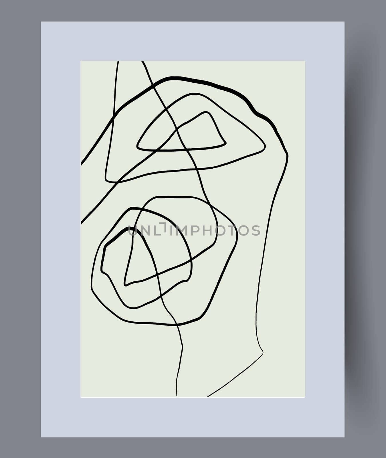Printable wall art vector poster set. Hand drawn minimalism design for scandinavian interior.