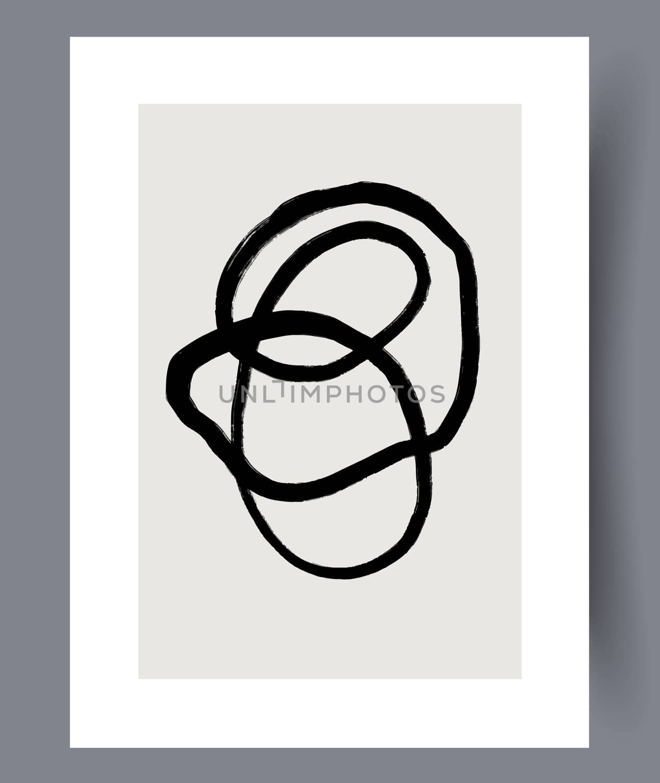 Printable wall art vector poster set. Hand drawn minimalism design for scandinavian interior.