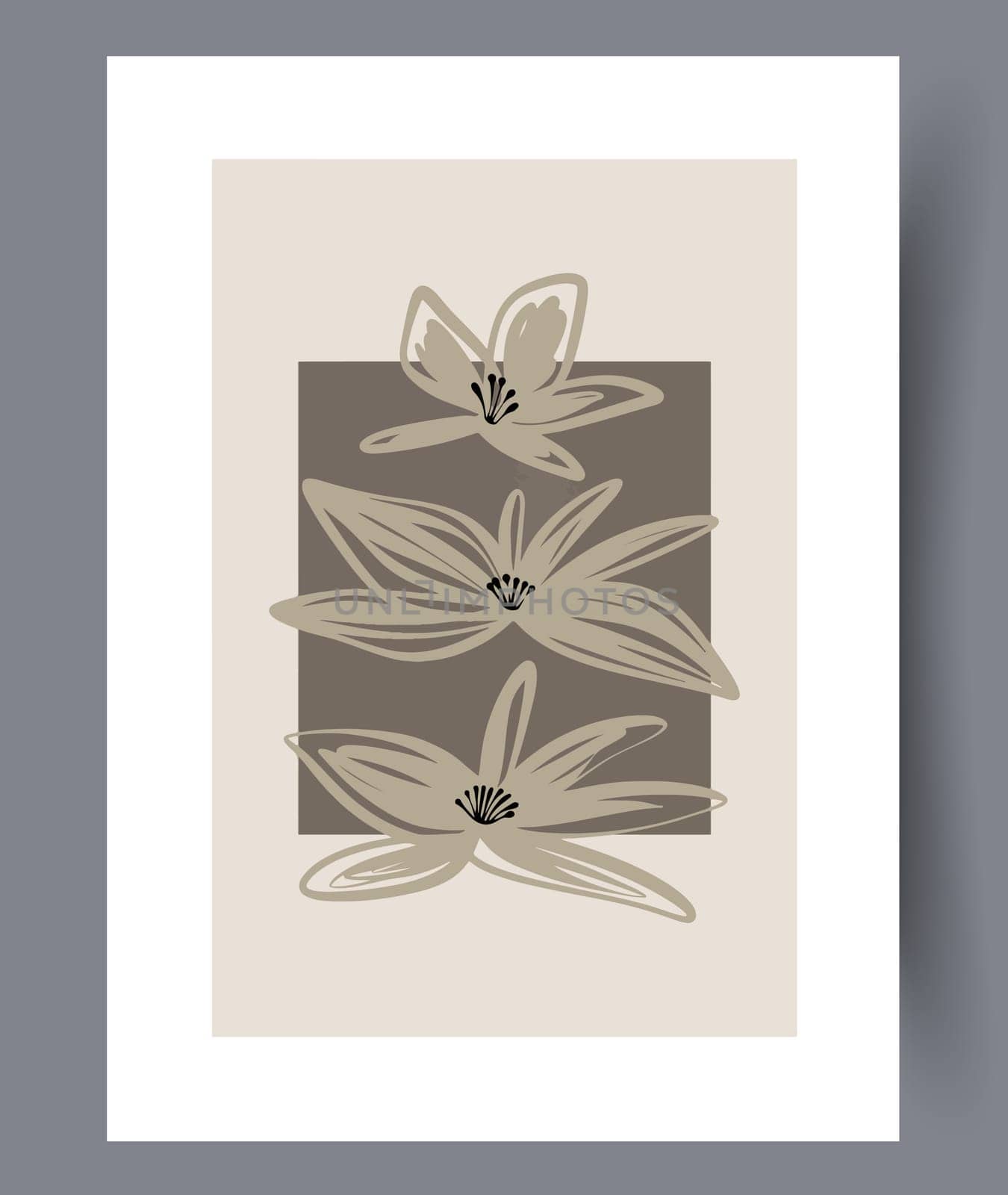 Printable wall art vector poster set. Hand drawn minimalism design for scandinavian interior.