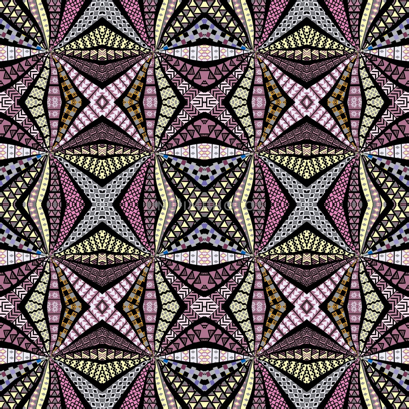 Ethnic motifs geometric pattern kaleidoscope