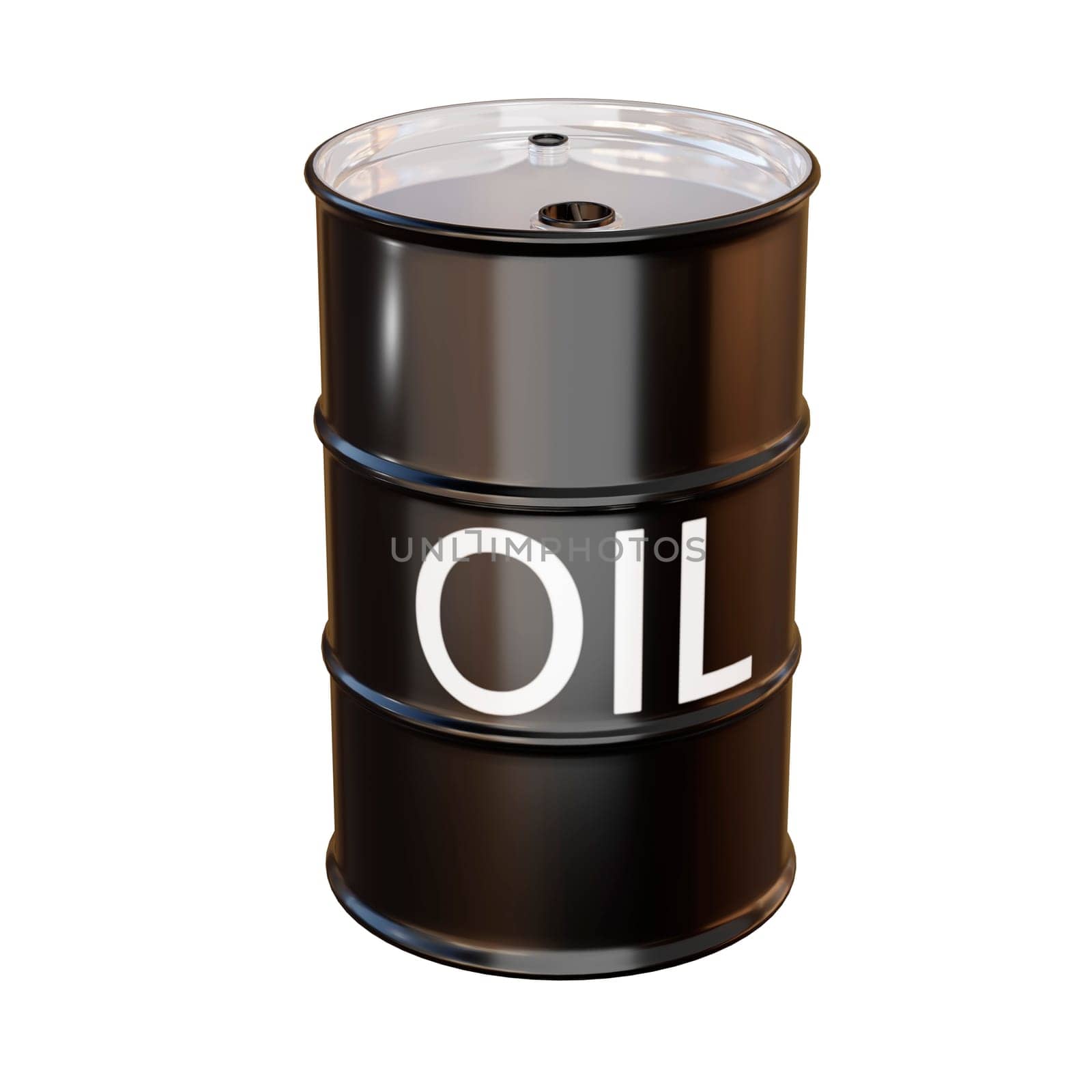isolated 3d render of oil barrels in for energy concepts.