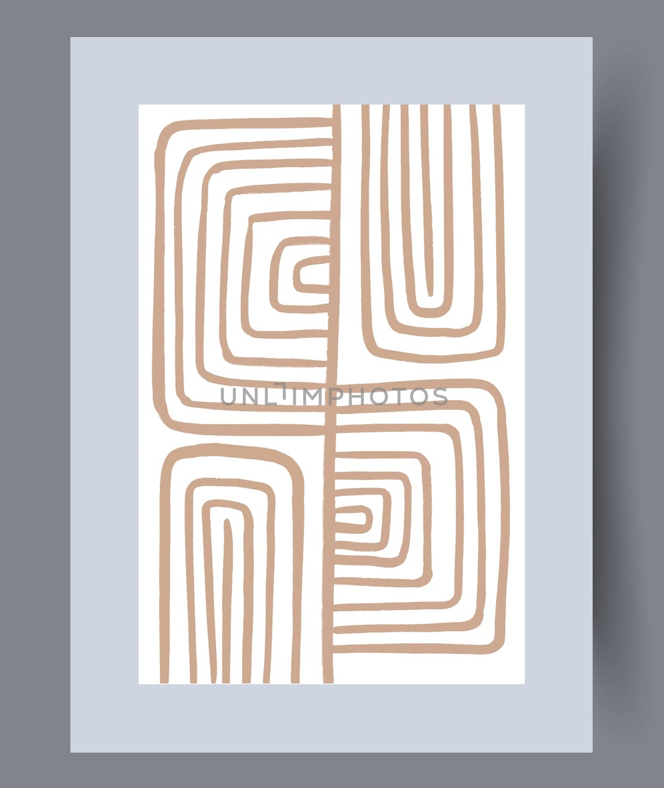 Scandinavian abstract vector print set. Minimalistic abstract wall art background for print. Scandinavian vector style.