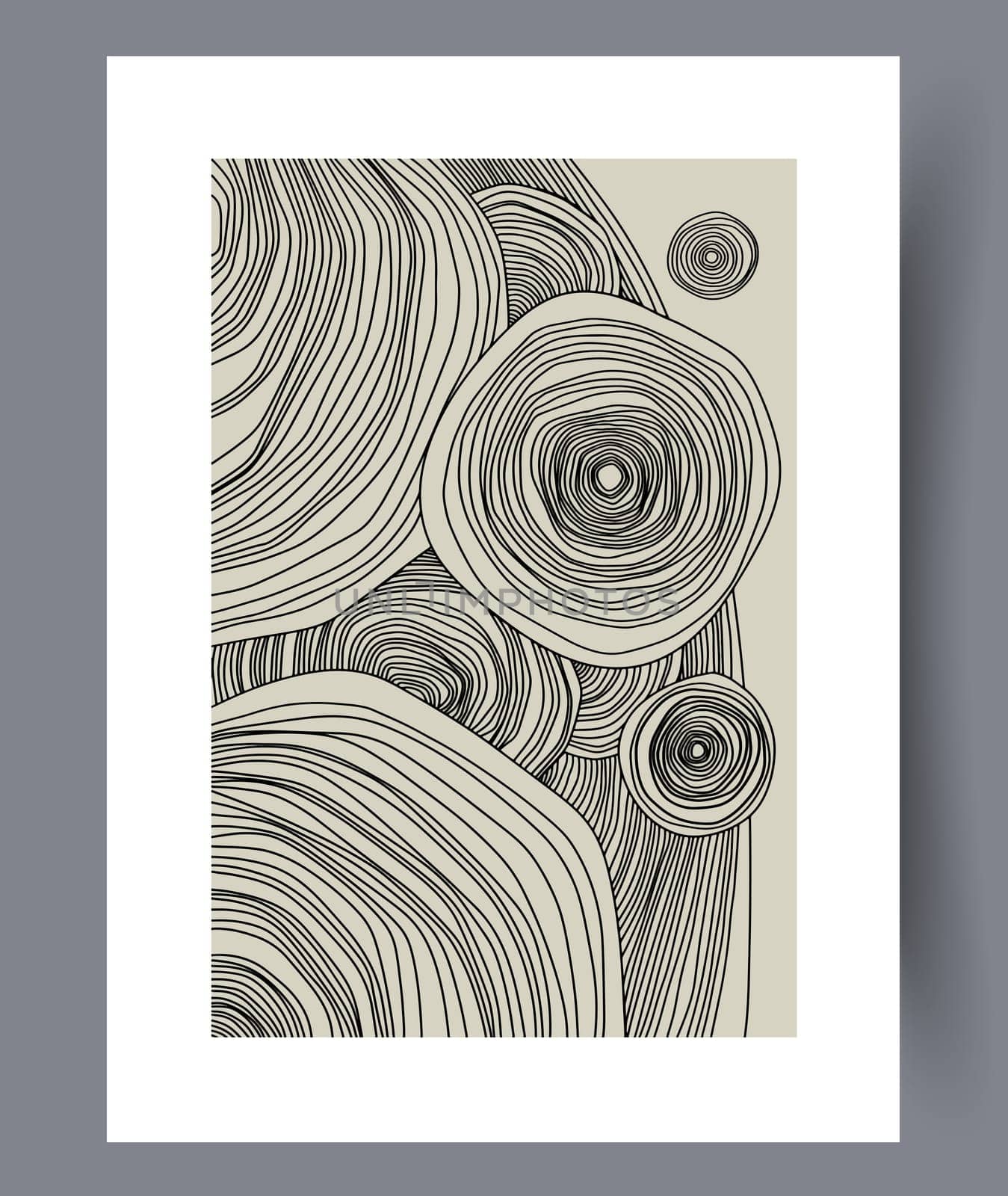 Printable wall art vector poster set. Hand drawn minimalism design for scandinavian interior.