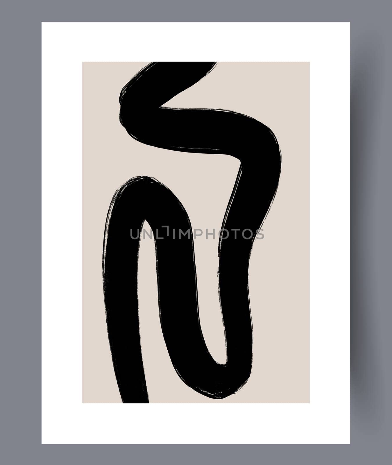 Printable wall art vector poster set. Hand drawn minimalism design for scandinavian interior.