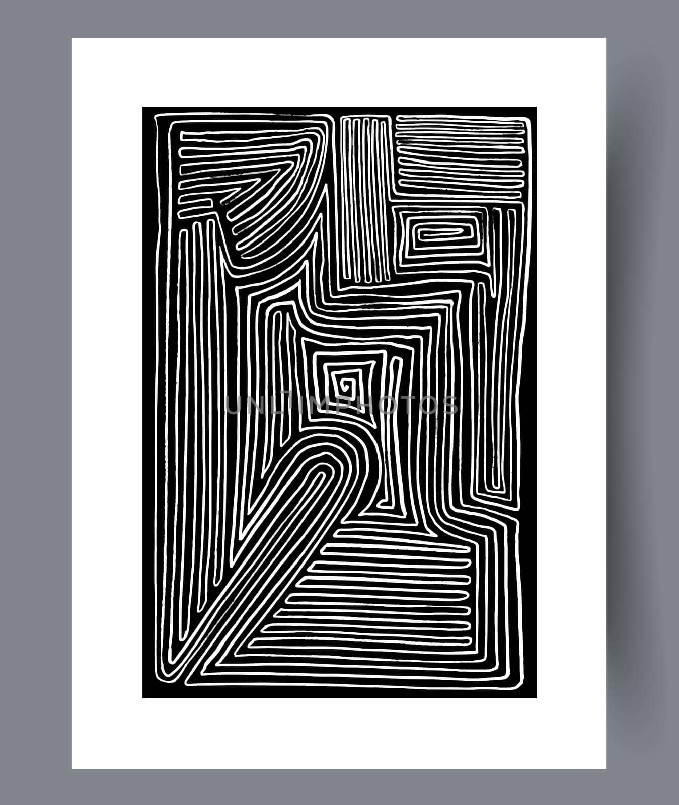 Printable wall art vector poster set. Hand drawn minimalism design for scandinavian interior.
