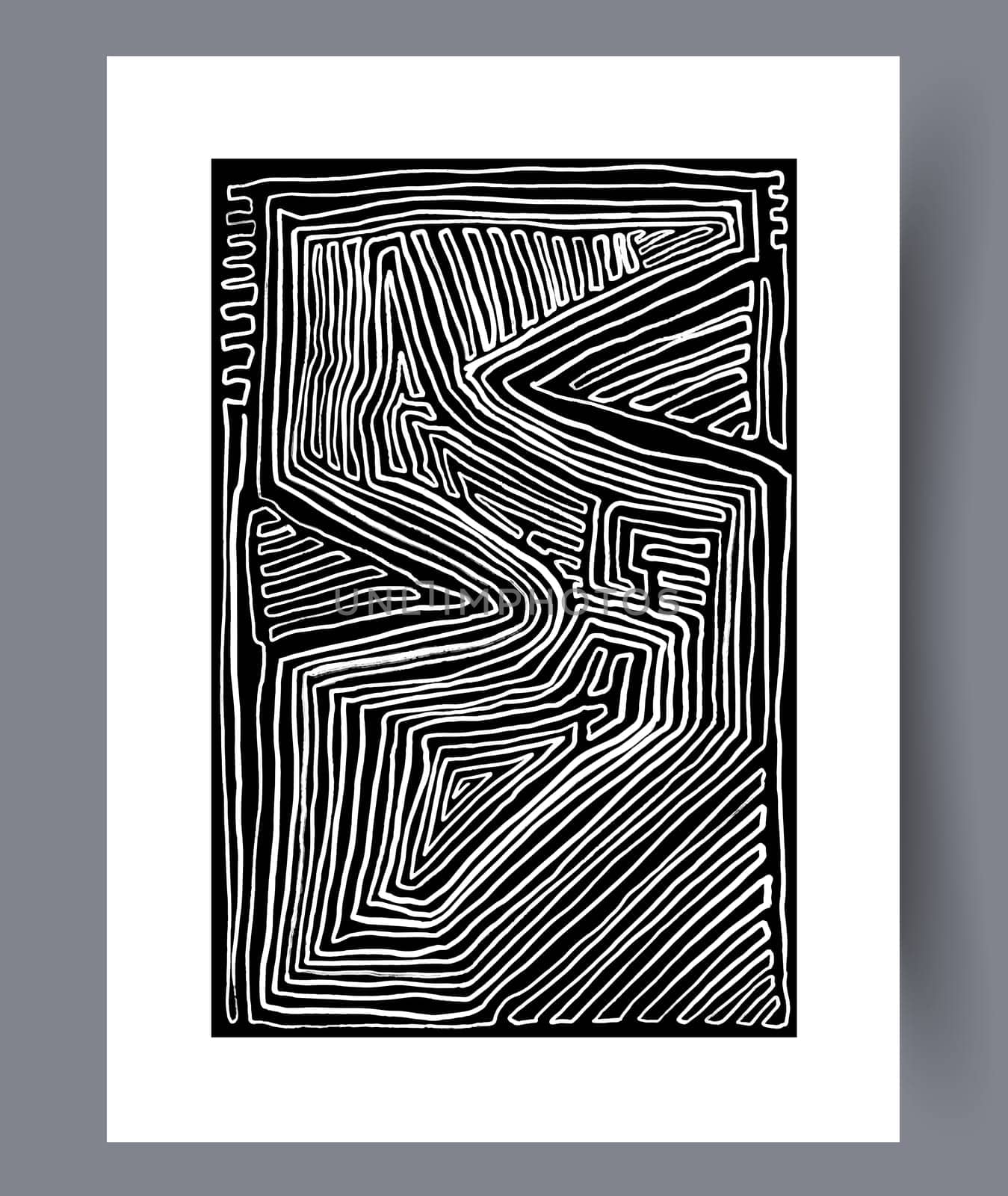 Printable wall art vector poster set. Hand drawn minimalism design for scandinavian interior.
