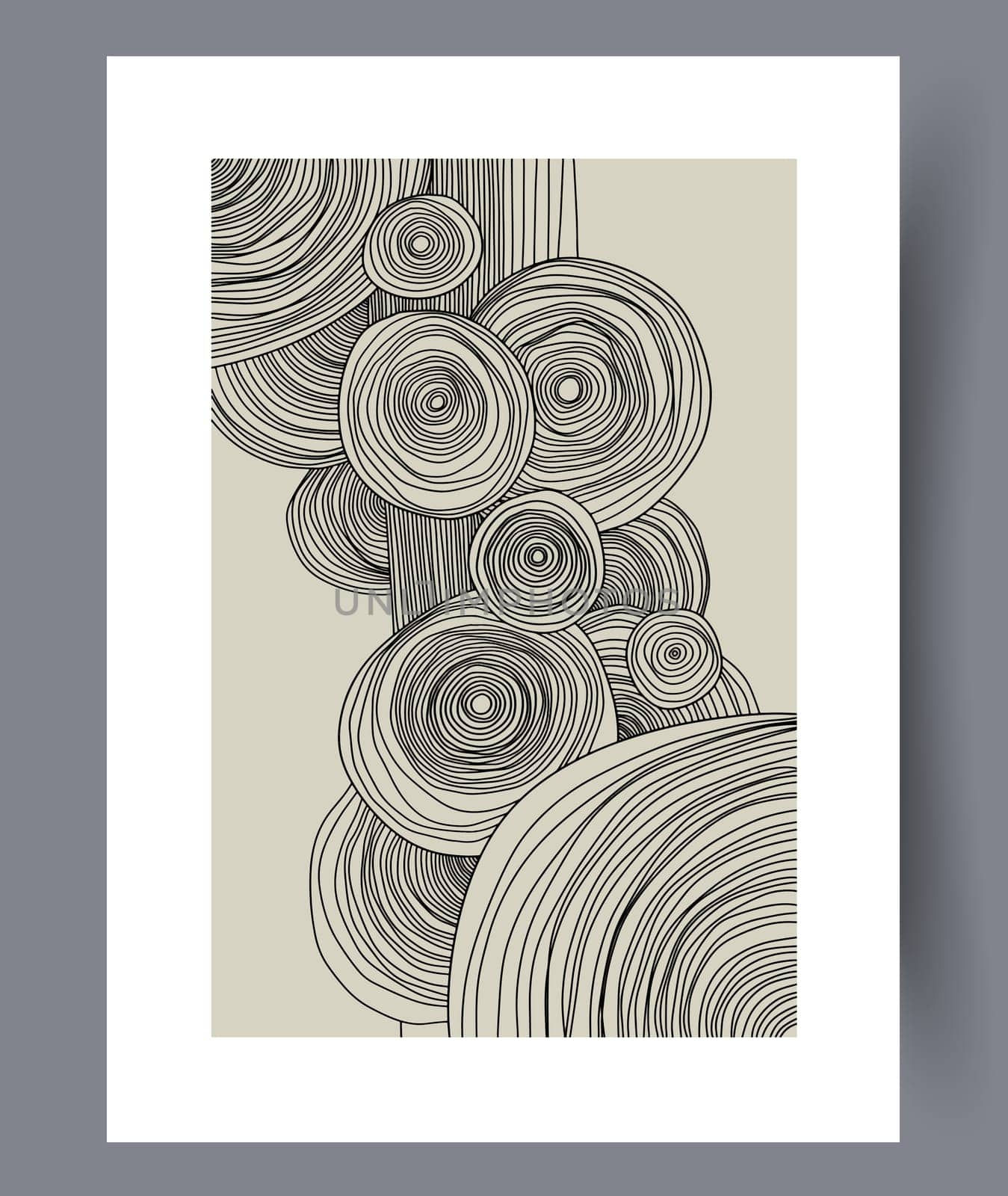 Printable wall art vector poster set. Hand drawn minimalism design for scandinavian interior.