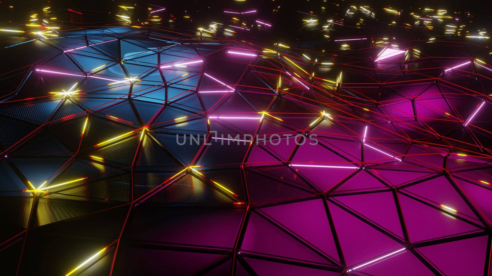 3D illustration Background for advertising and wallpaper in retro and sci fi cyberpunk scene. 3D rendering in decorative concept.