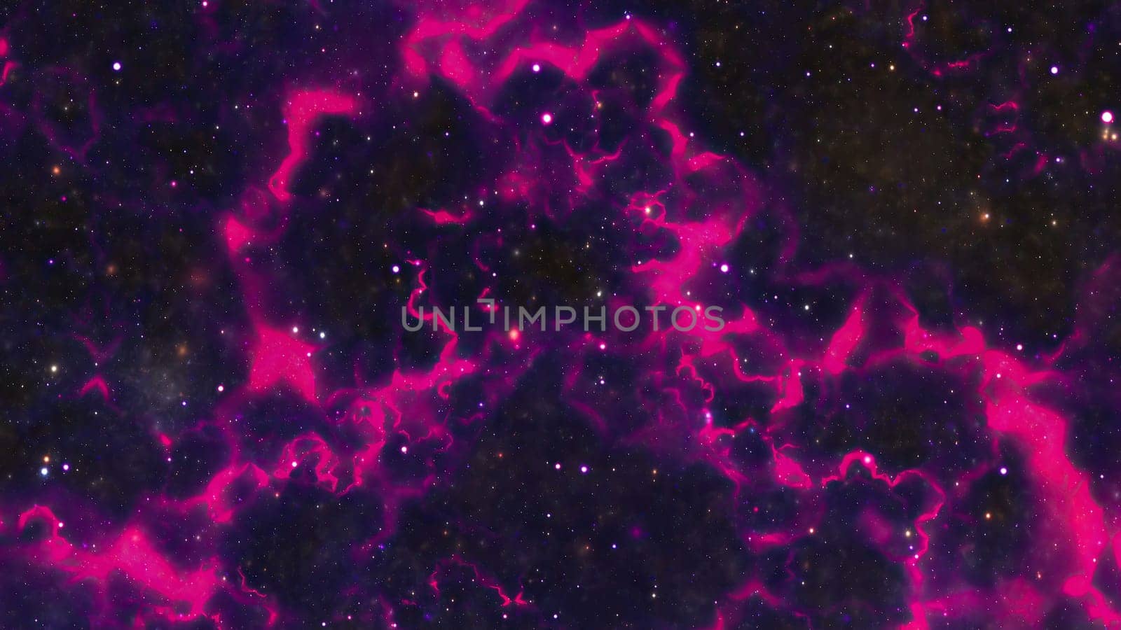 Space Flight Into A Star Field In Galaxy Clouds And Lightning Nebula