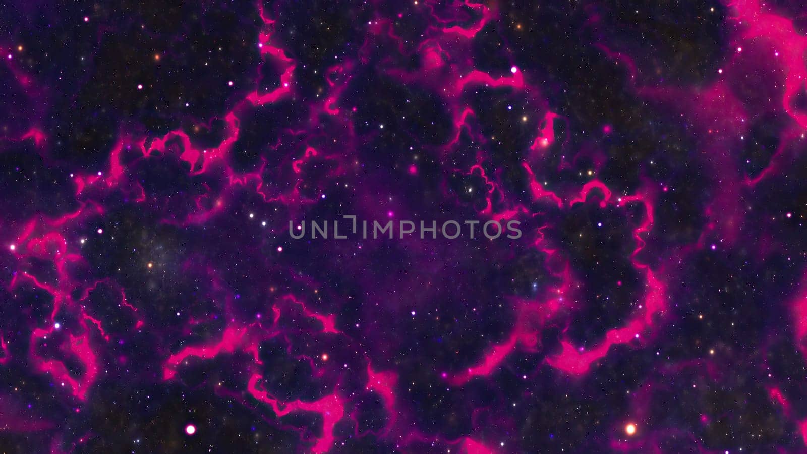 Space Flight Into A Star Field In Galaxy Clouds And Lightning Nebula