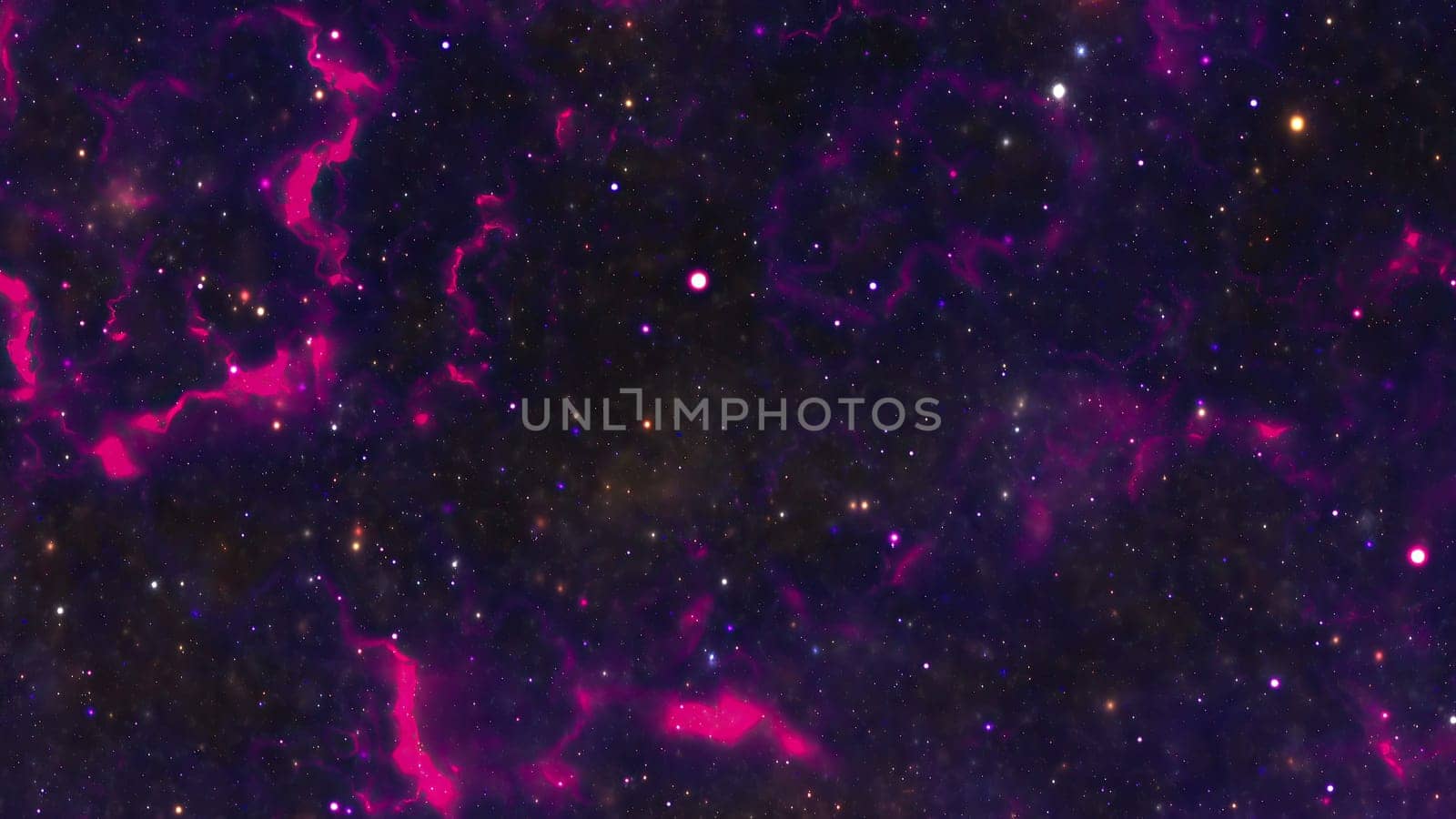 Space Flight Into A Star Field In Galaxy Clouds And Lightning Nebula