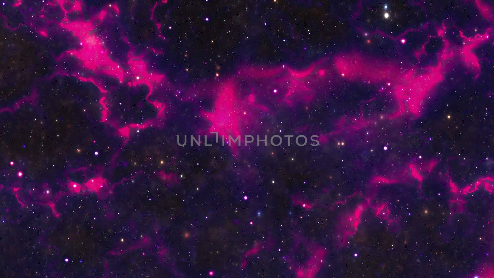 Space Flight Into A Star Field In Galaxy Clouds And Lightning Nebula