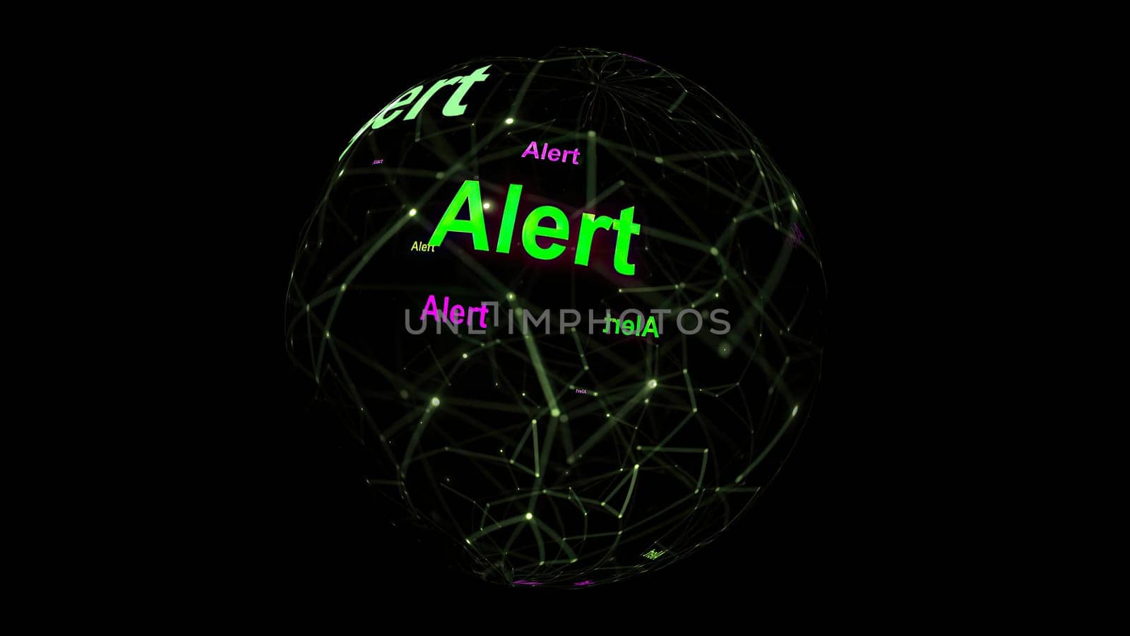 Alert concept on rotating sphere,Alert concept on rotating sphere