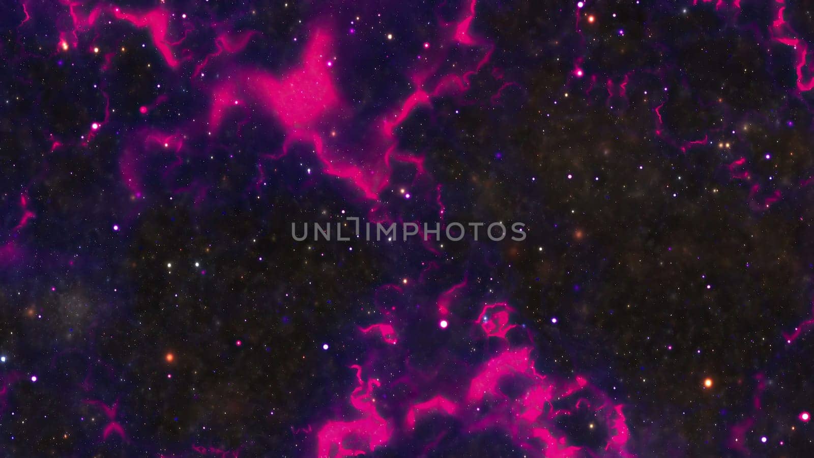 Space Flight Into A Star Field In Galaxy Clouds And Lightning Nebula