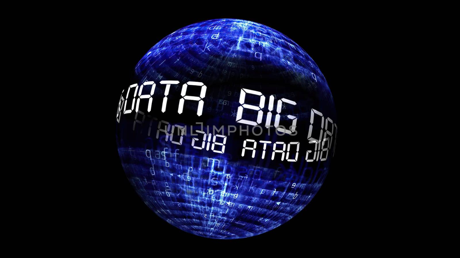 Big data concept on rotating sphere,Big data concept on rotating sphere