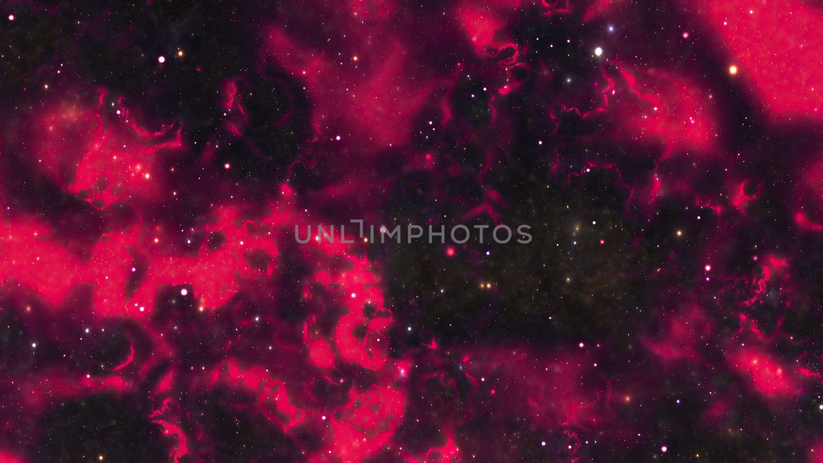 Space Flight Into A Star Field In Galaxy Clouds And Lightning Nebula