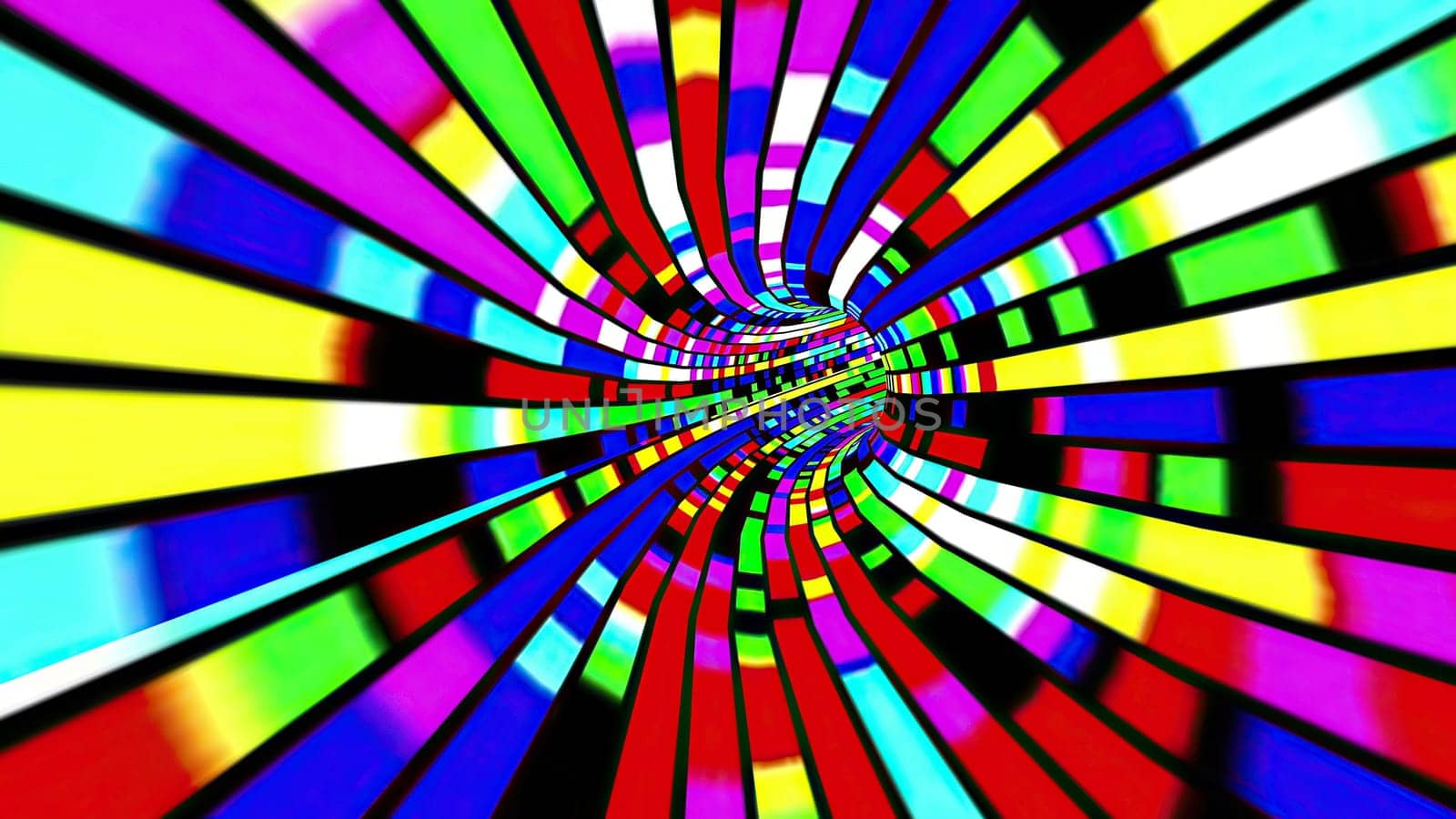 Driving through the Colorful light rays tunnel,Driving through the Colorful light rays tunnel