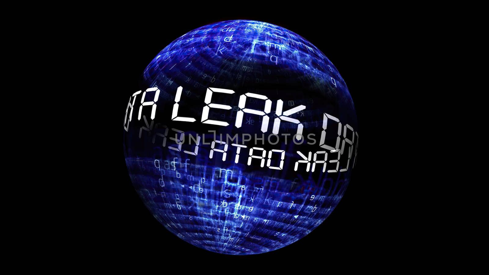 Data leak concept on rotating sphere,Data leak concept on rotating sphere