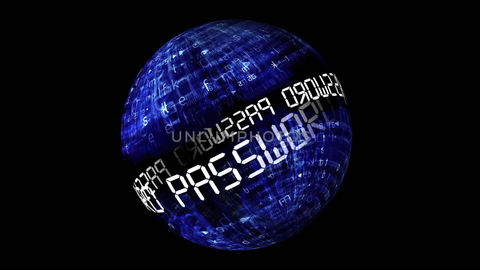Password concept on rotating sphere,Password concept on rotating sphere