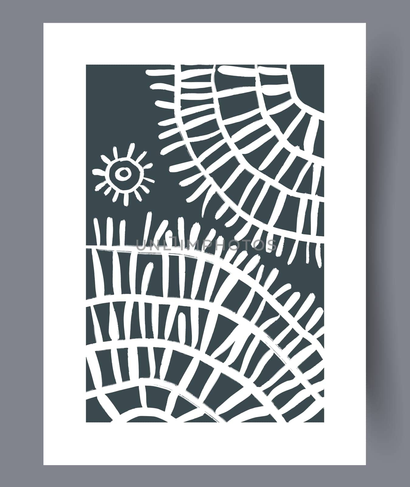 Printable wall art vector poster set. Hand drawn minimalism design for scandinavian interior.