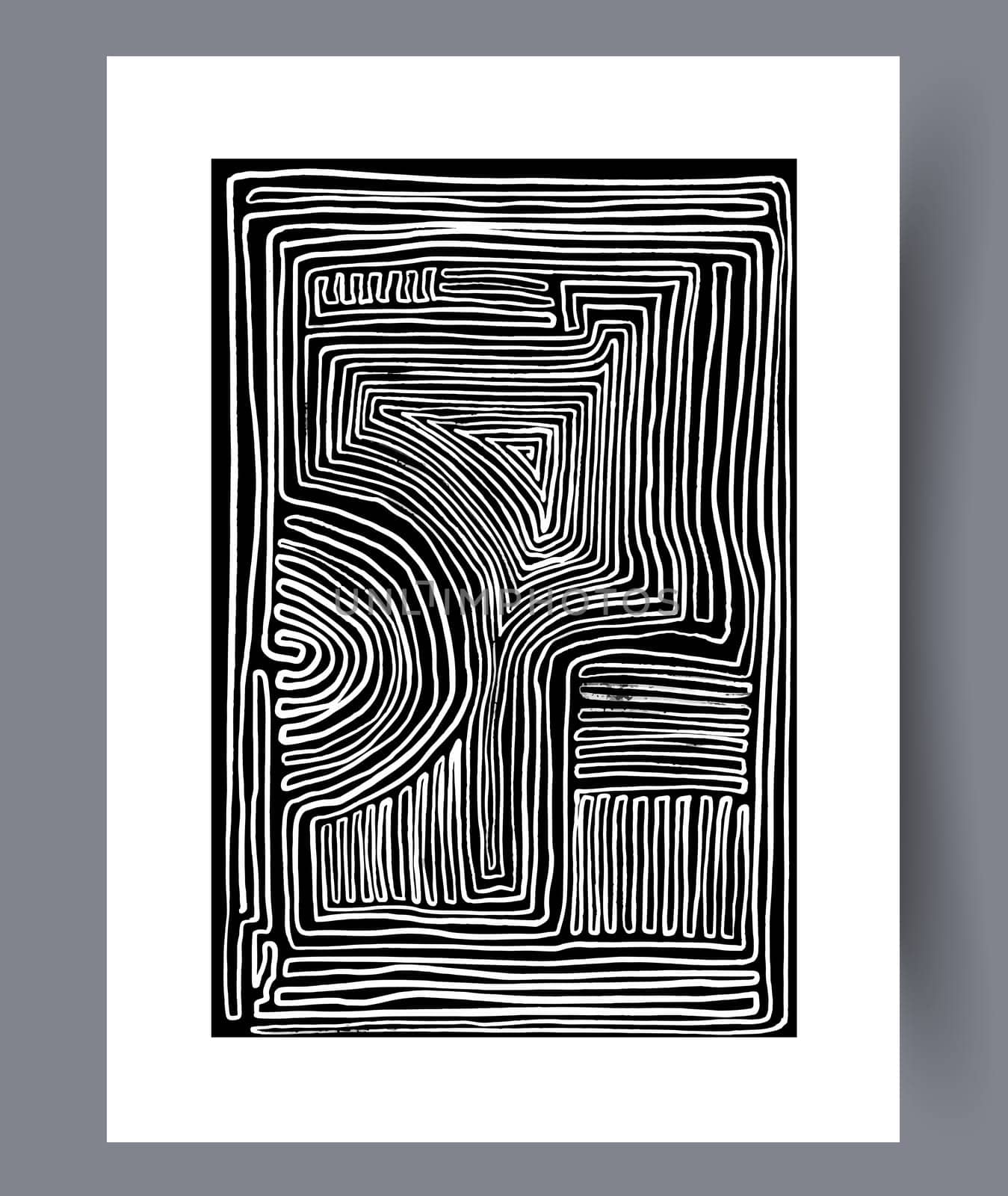 Printable wall art vector poster set. Hand drawn minimalism design for scandinavian interior.