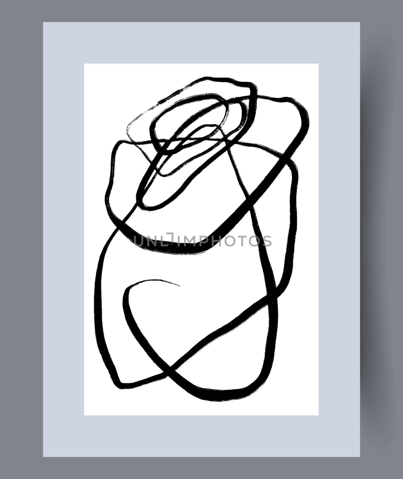 Printable wall art vector poster set. Hand drawn minimalism design for scandinavian interior.