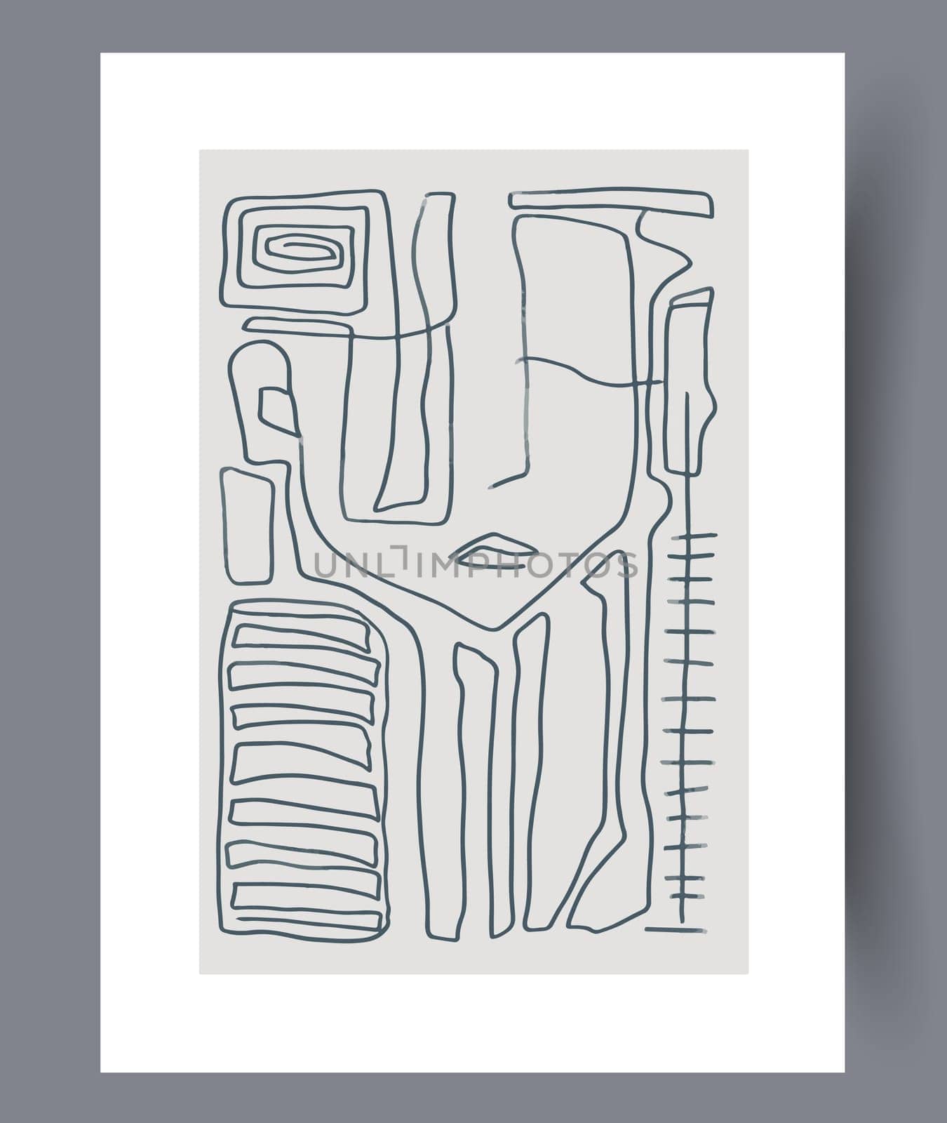 Scandinavian abstract vector print. Minimalistic abstract wall art background for print. Scandinavian vector style.