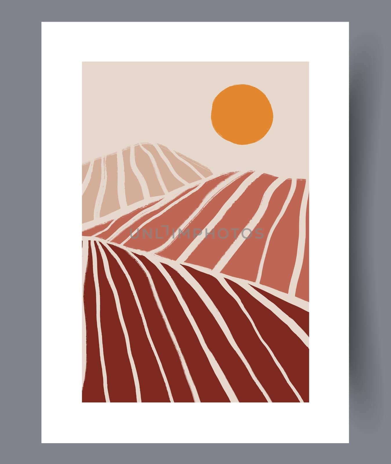 Printable wall art vector poster set. Hand drawn minimalism design for scandinavian interior.