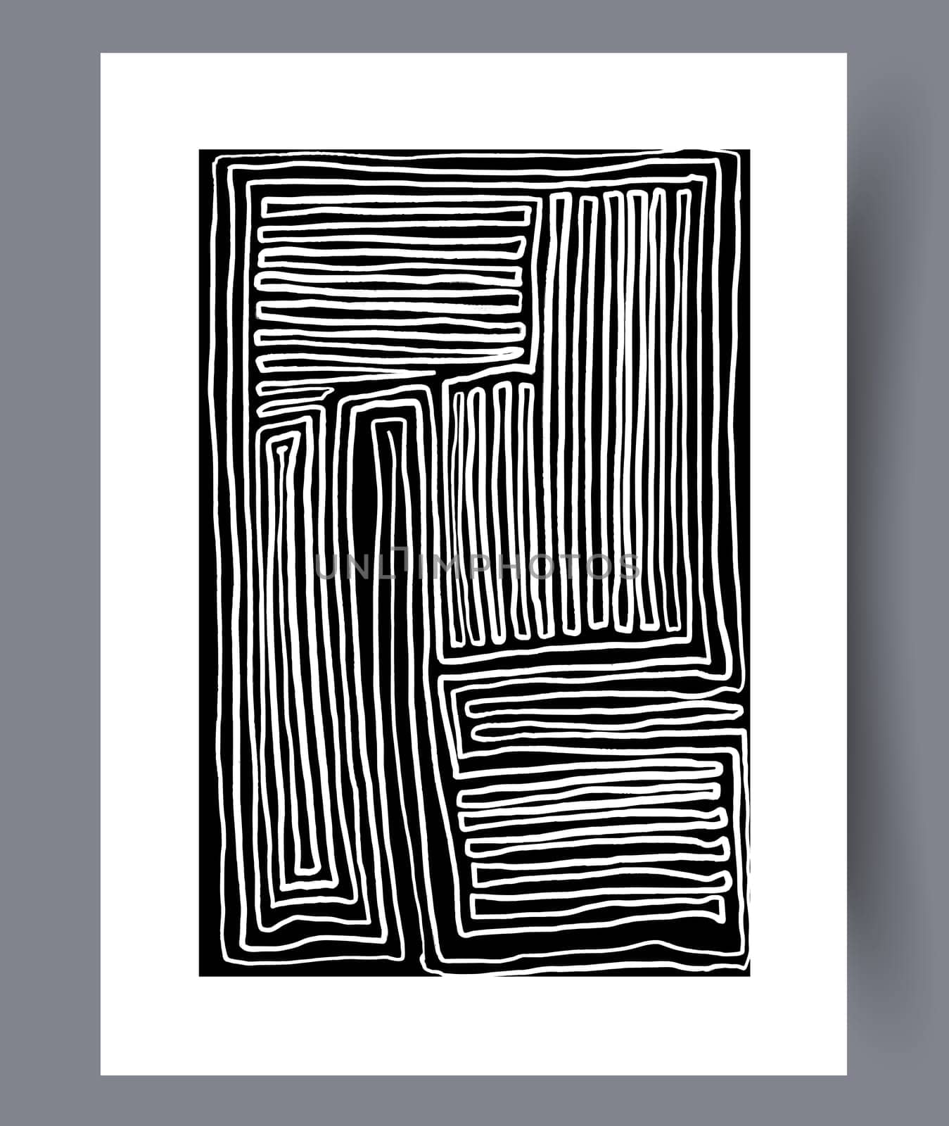 Scandinavian abstract vector print. Minimalistic abstract wall art background for print. Scandinavian vector style.