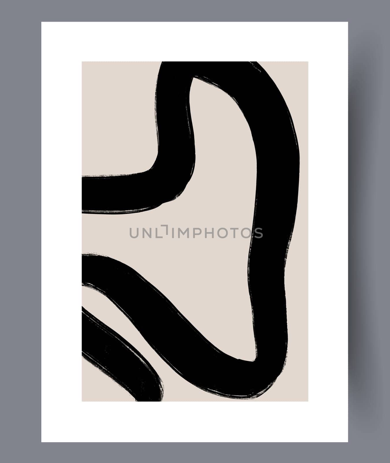 Printable wall art vector poster set. Hand drawn minimalism design for scandinavian interior.