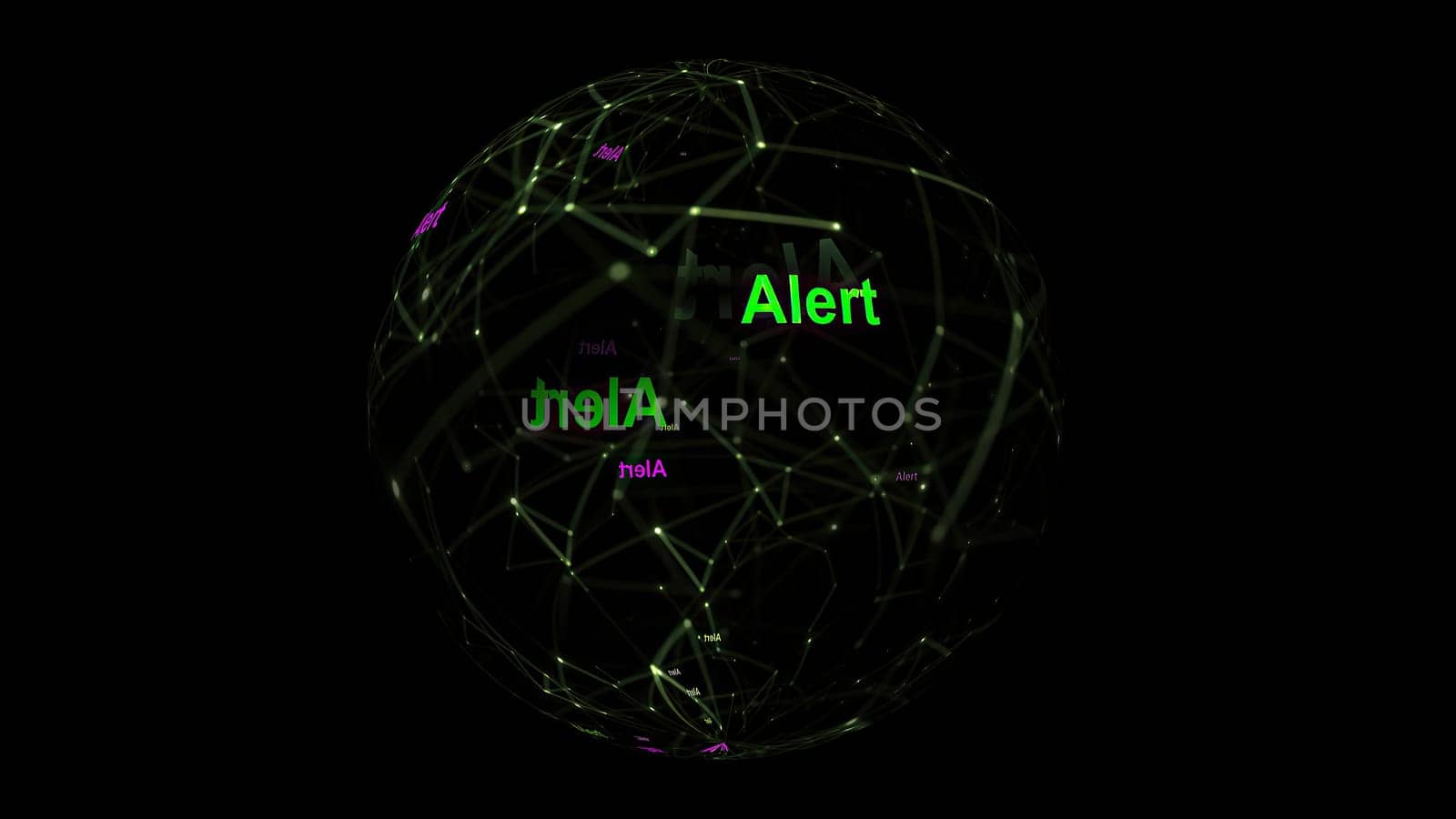 Alert concept on rotating sphere,Alert concept on rotating sphere