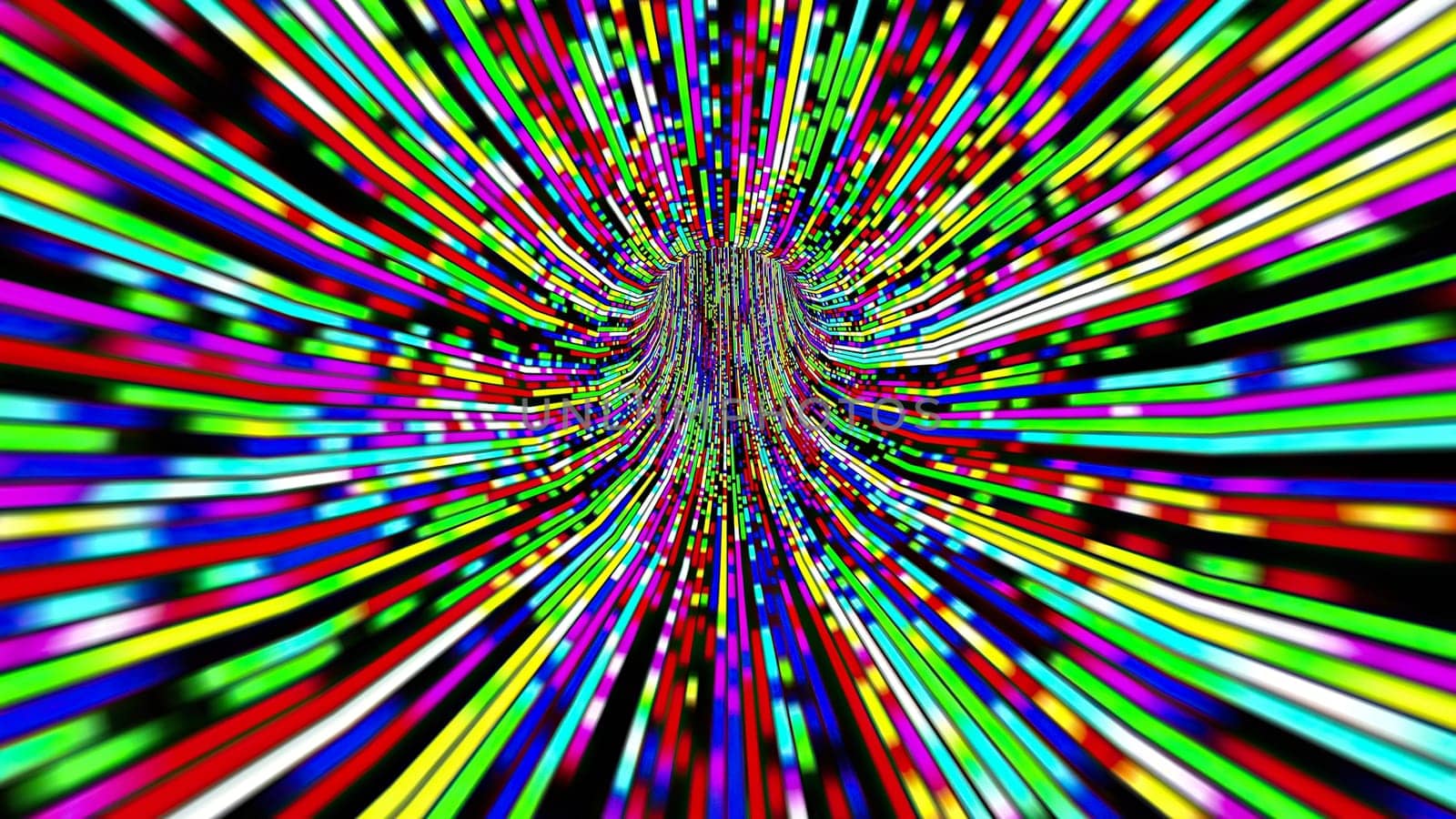 Driving through the Colorful light rays tunnel,Driving through the Colorful light rays tunnel
