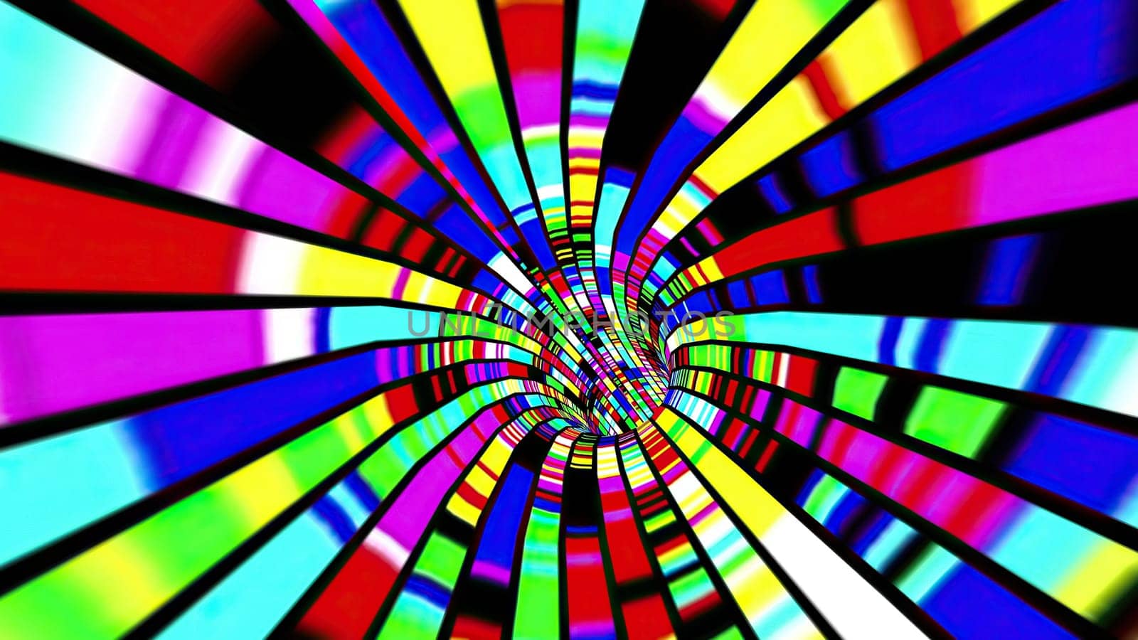 Driving through the Colorful light rays tunnel,Driving through the Colorful light rays tunnel