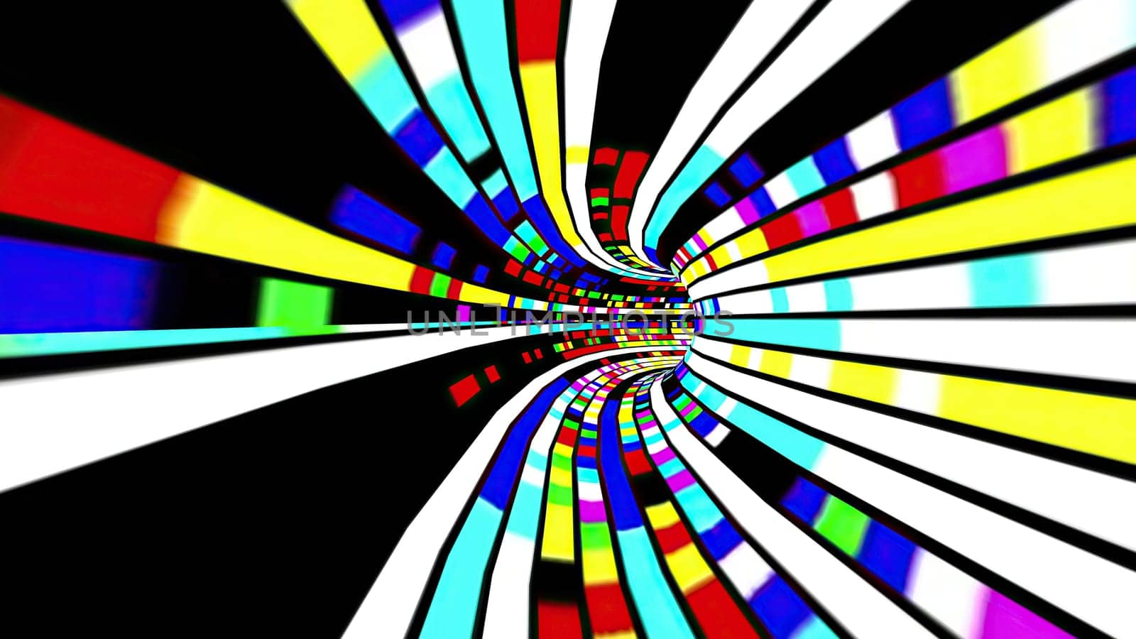 Driving through the Colorful light rays tunnel,Driving through the Colorful light rays tunnel