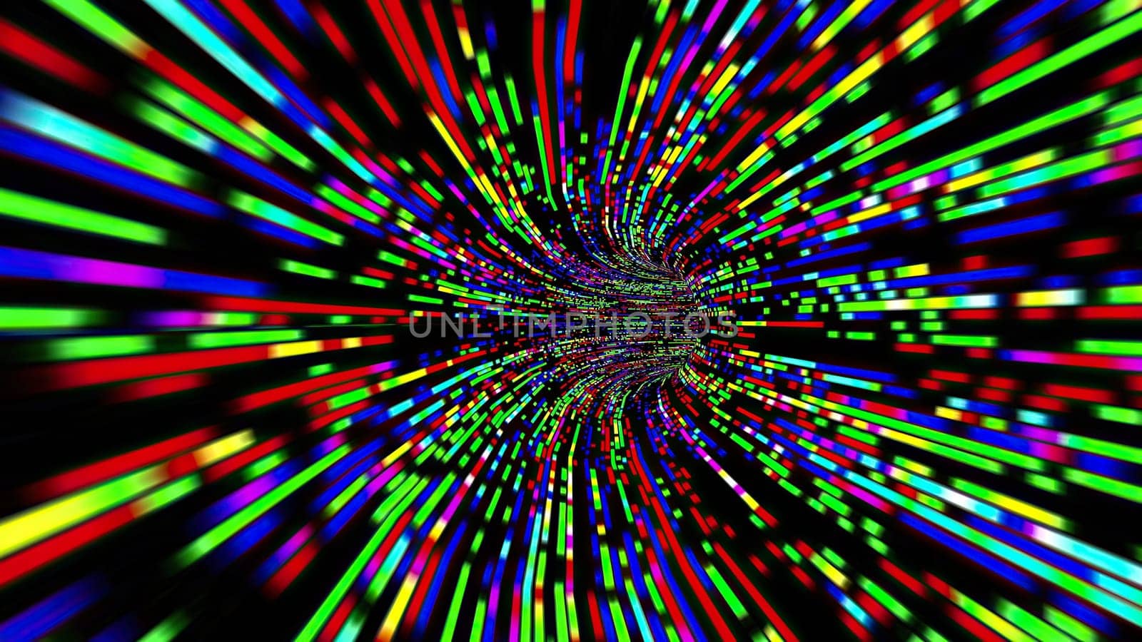 Driving through the Colorful light rays tunnel,Driving through the Colorful light rays tunnel