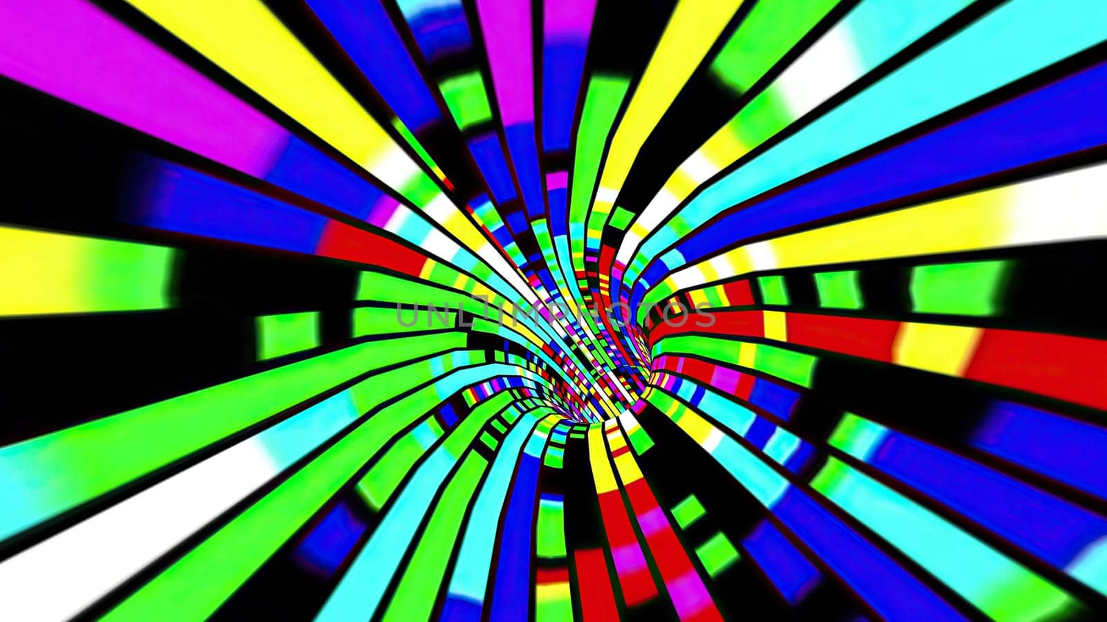 Driving through the Colorful light rays tunnel,Driving through the Colorful light rays tunnel