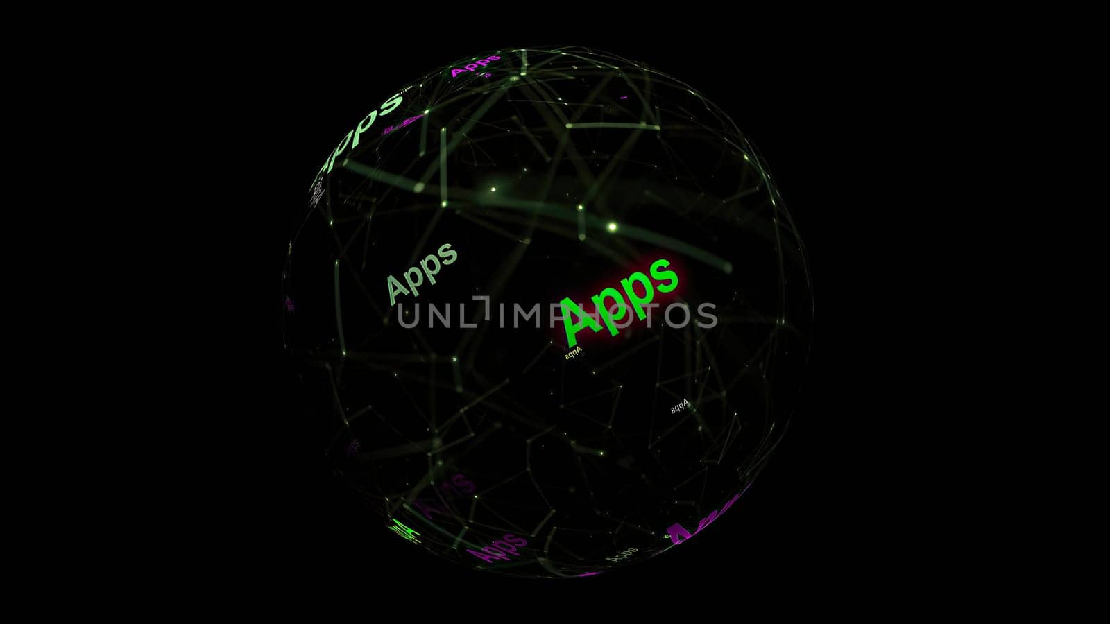 Apps concept on rotating sphere,Apps concept on rotating sphere