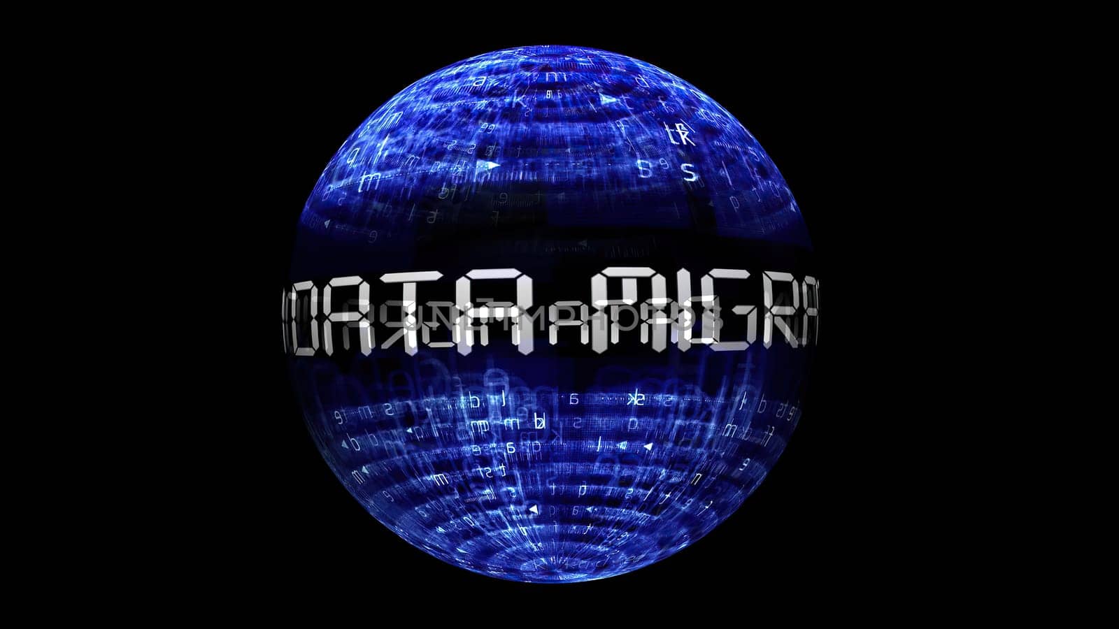 Data migration concept on rotating sphere,Data migration concept on rotating sphere