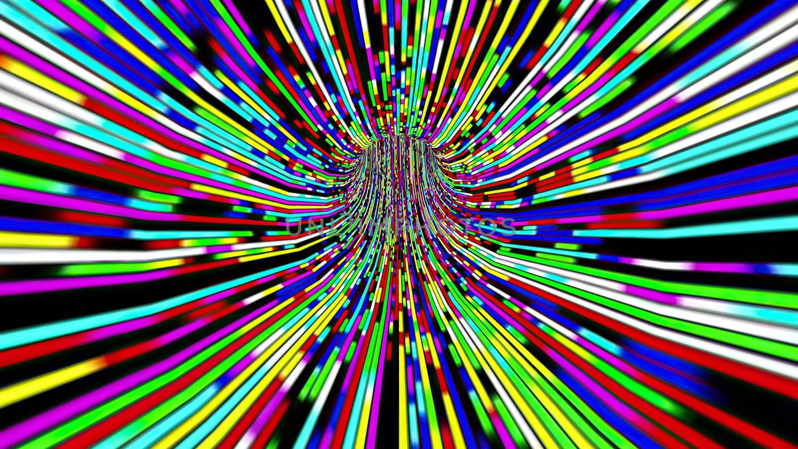 Driving through the Colorful light rays tunnel,Driving through the Colorful light rays tunnel