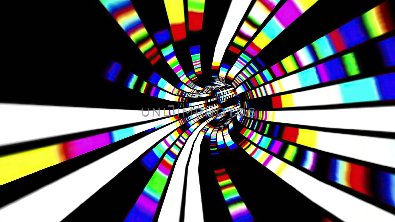 Driving through the Colorful light rays tunnel,Driving through the Colorful light rays tunnel