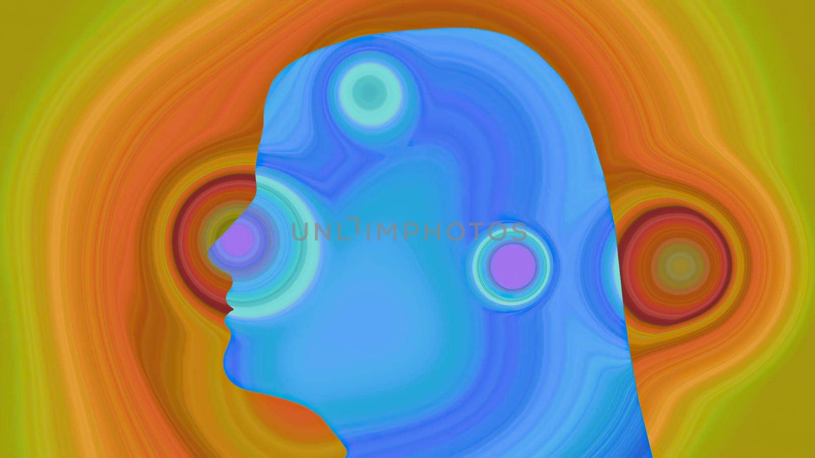 Surreal Colorful  Portrait of  Woman silhouette,Surreal Colorful  Portrait of  Woman silhouette
