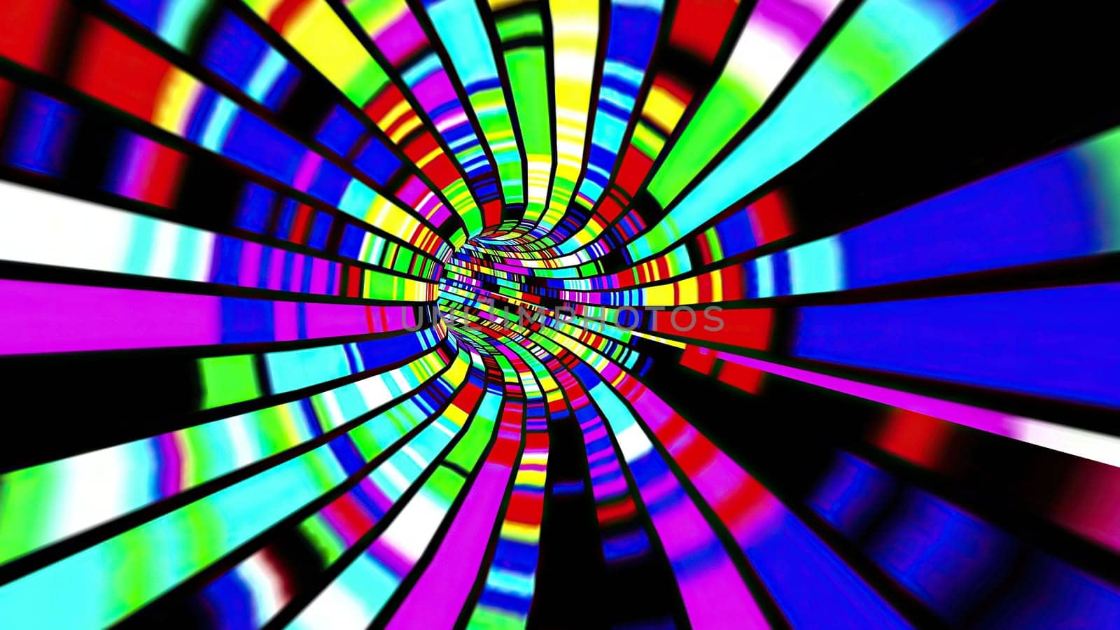Driving through the Colorful light rays tunnel,Driving through the Colorful light rays tunnel