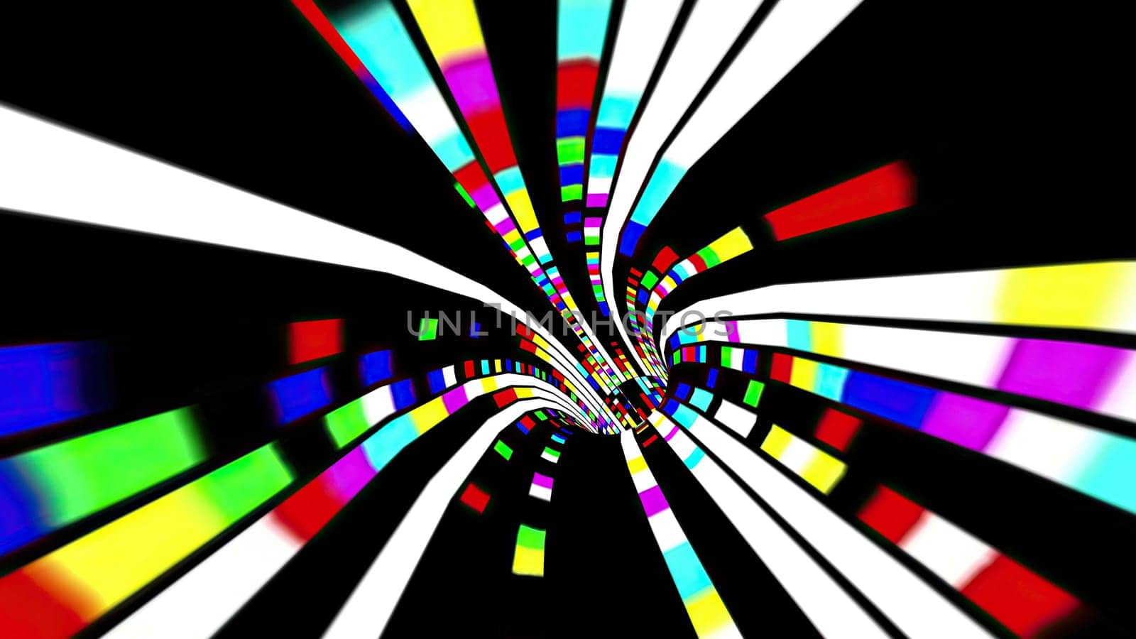 Driving through the Colorful light rays tunnel,Driving through the Colorful light rays tunnel