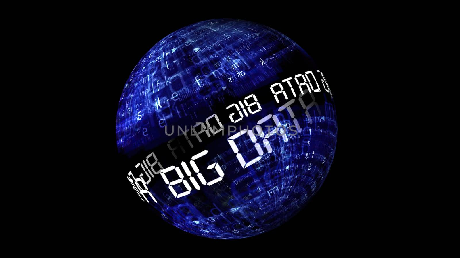 Big data concept on rotating sphere,Big data concept on rotating sphere
