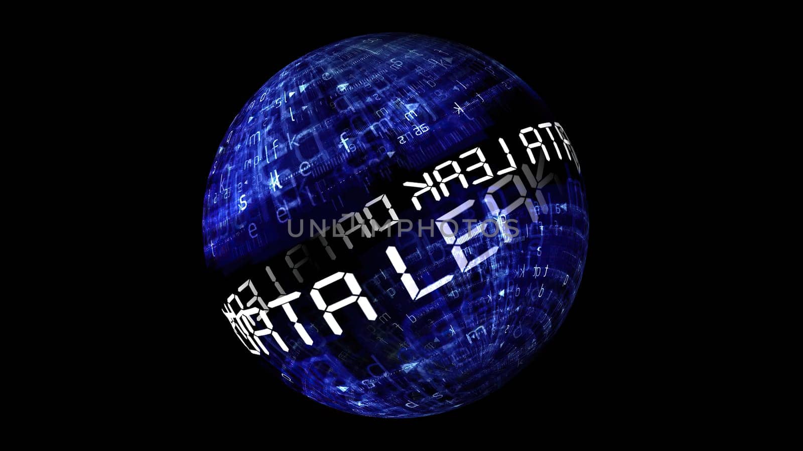 Data leak concept on rotating sphere,Data leak concept on rotating sphere