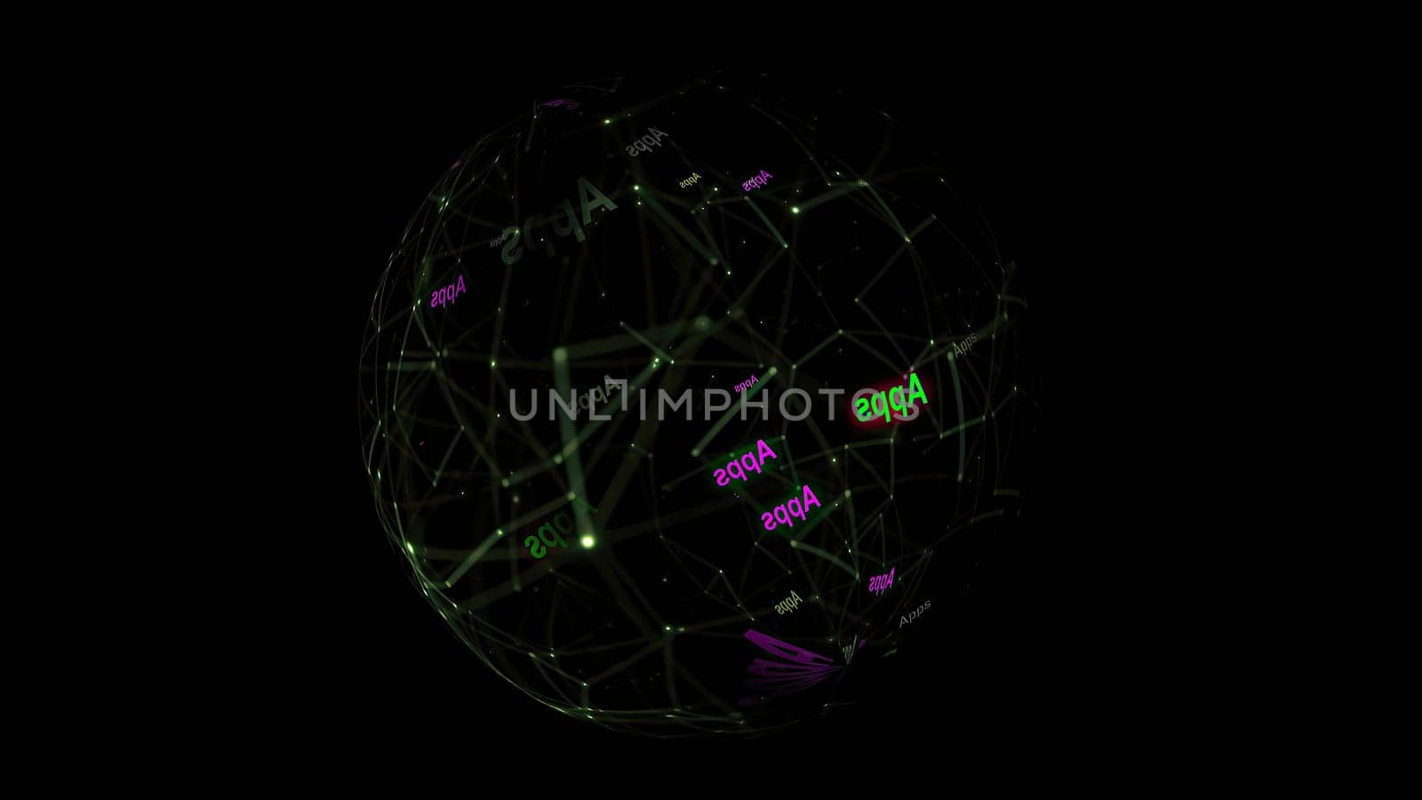 Apps concept on rotating sphere,Apps concept on rotating sphere