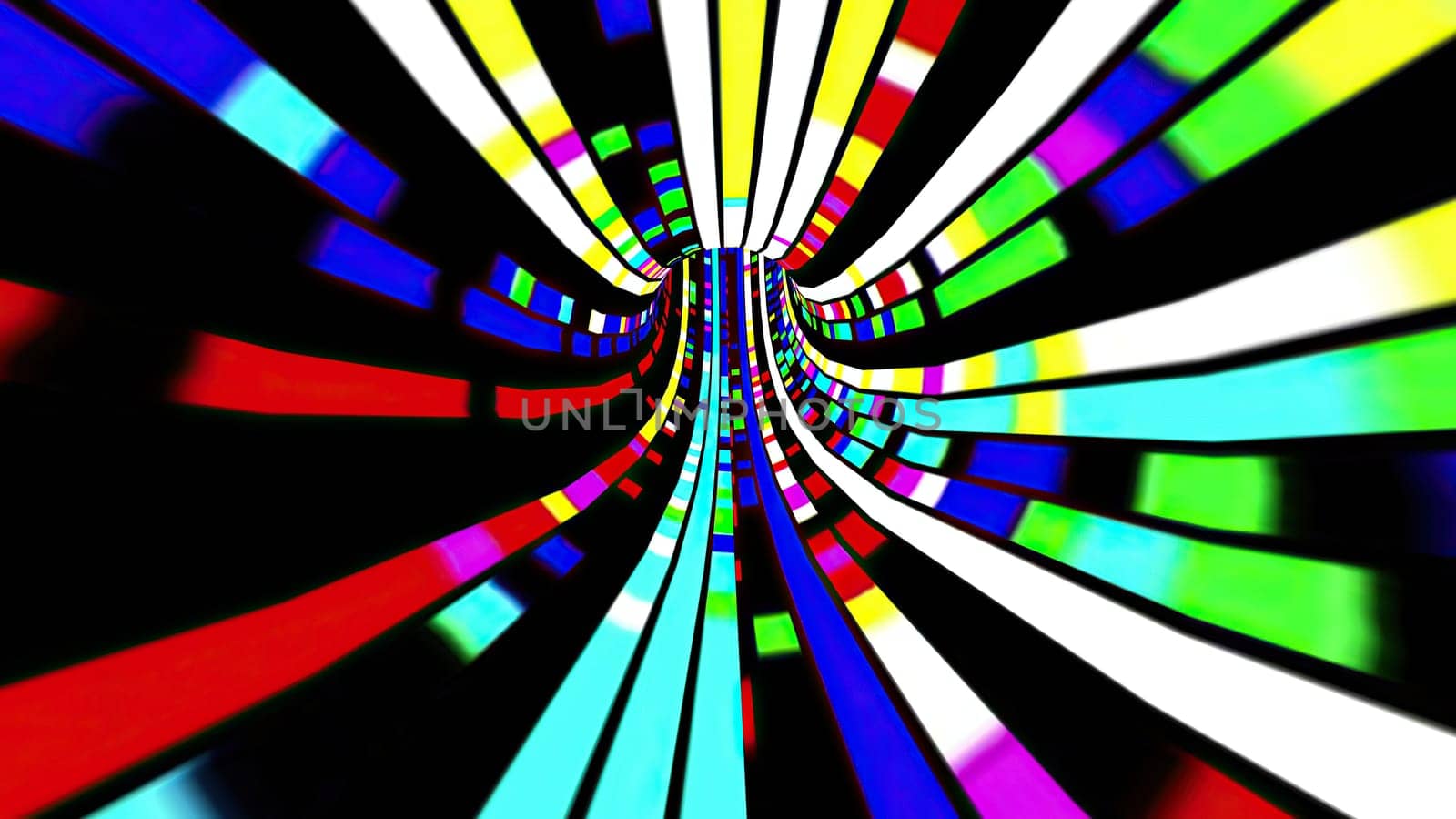 Driving through the Colorful light rays tunnel,Driving through the Colorful light rays tunnel