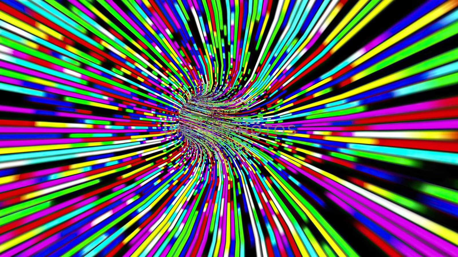 Driving through the Colorful light rays tunnel,Driving through the Colorful light rays tunnel