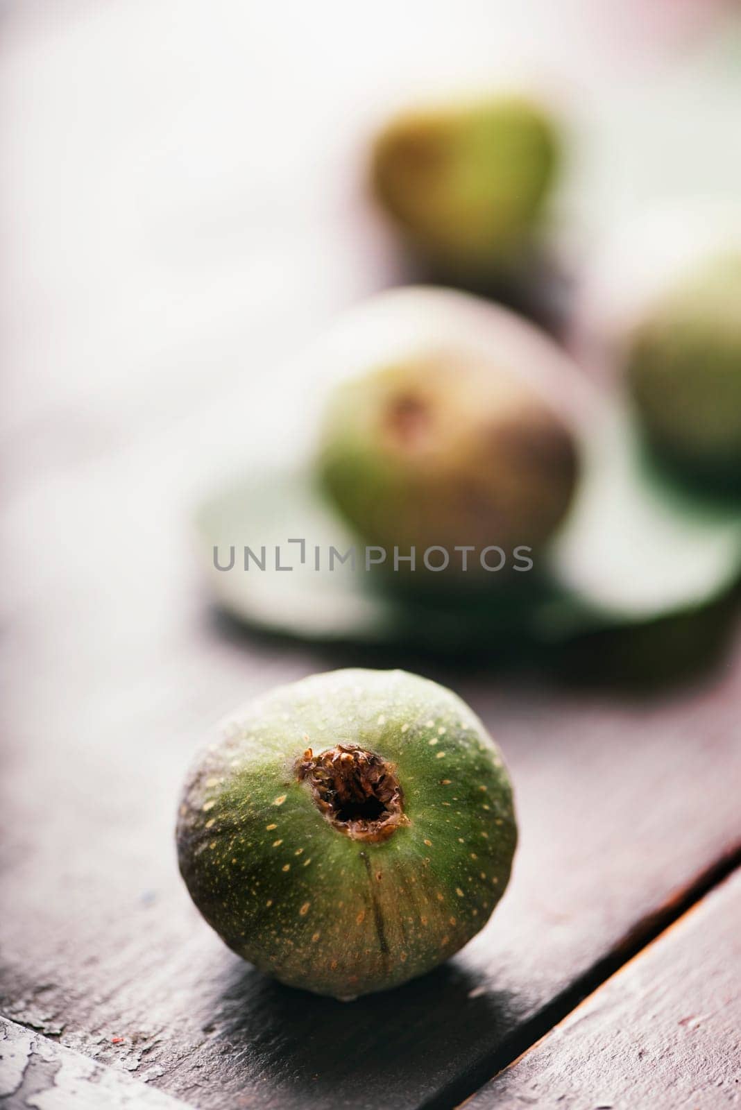 Fig on rustic wooden table