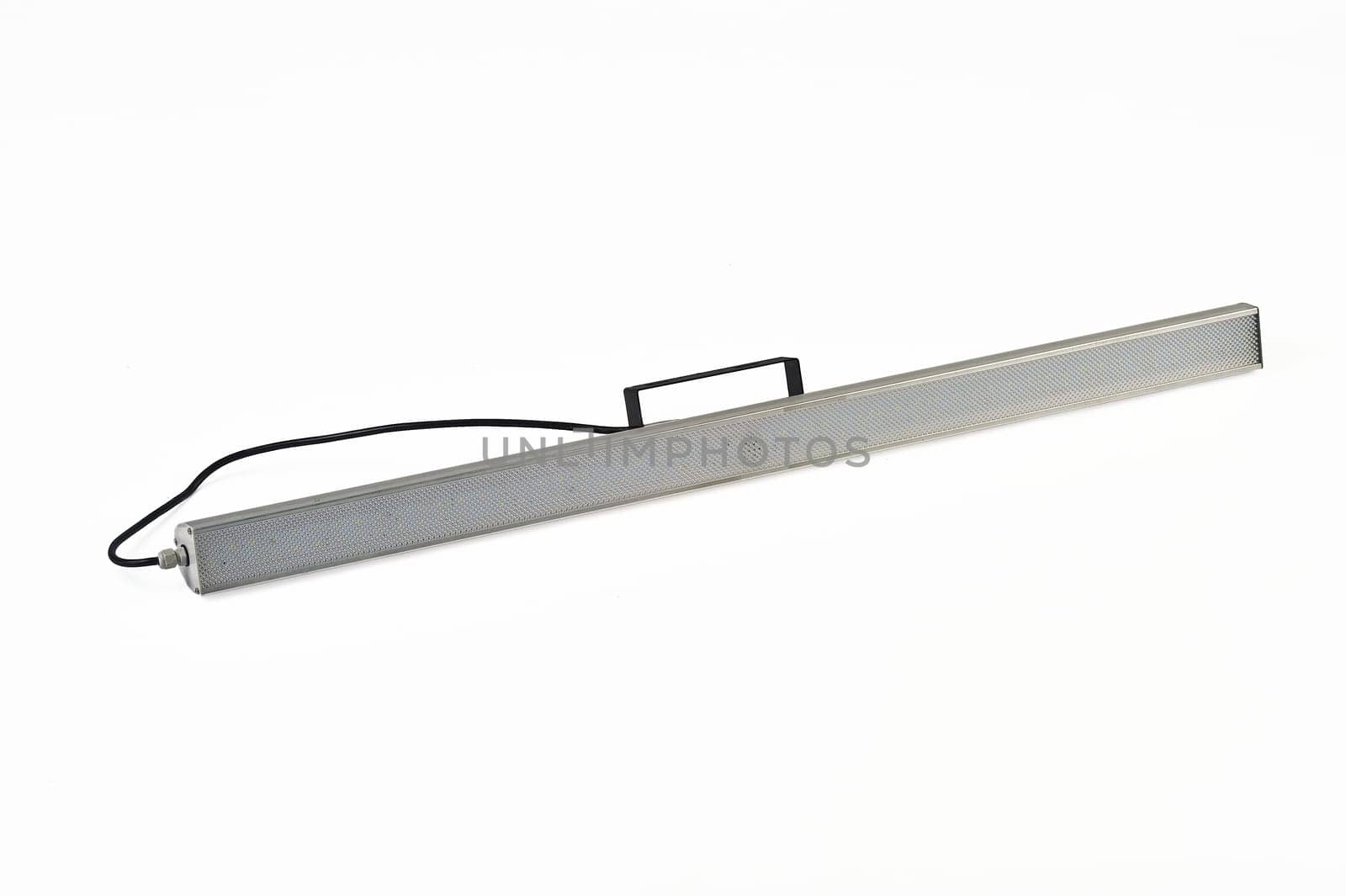 LED lamp for non-residential and public spaces on a white isolated background. Power saving. High quality photo